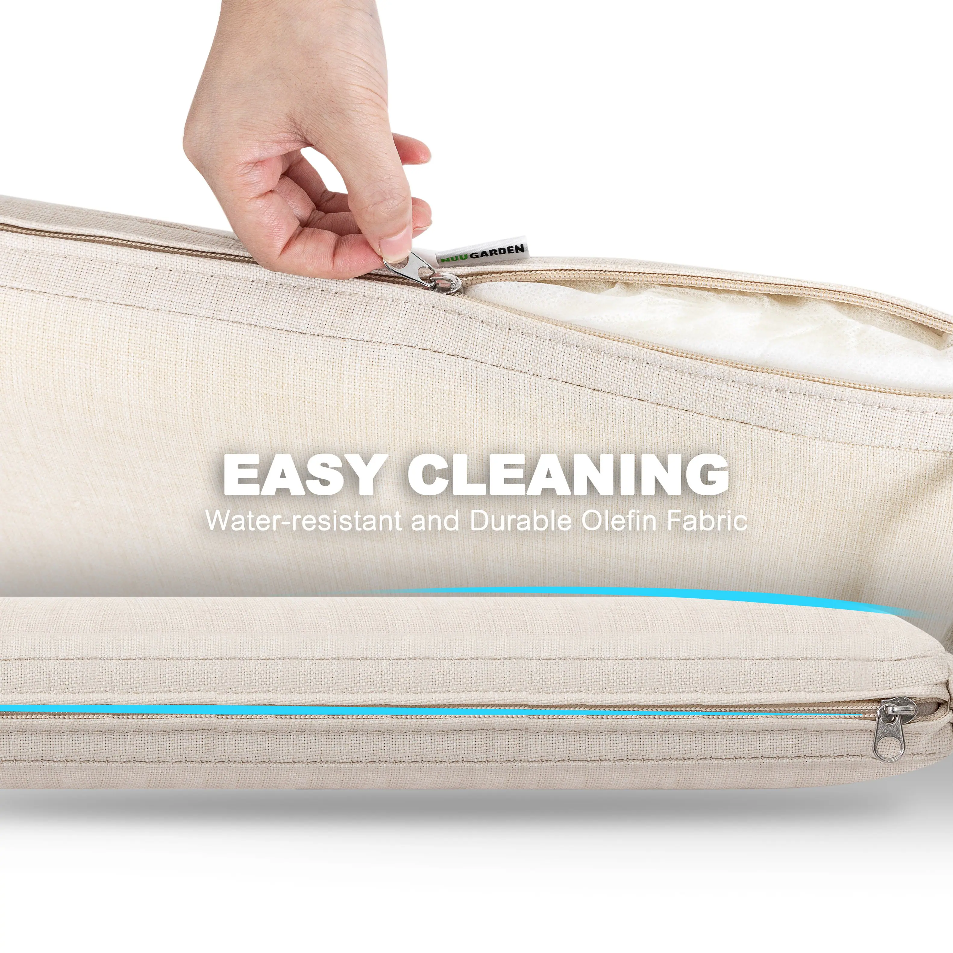 EASY CLEANING  
Water-resistant and Durable Olefin Fabric