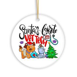 OrnamentallyYou - Santas Favorite Vet Tech Christmas Ornament Appreciation Gift for Veterinary Technician - Multi-colored