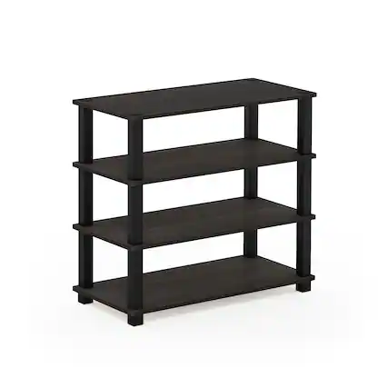 Front. Furinno - Turn-S-Tube 4-Tier Shoe Rack - Espresso/Black.