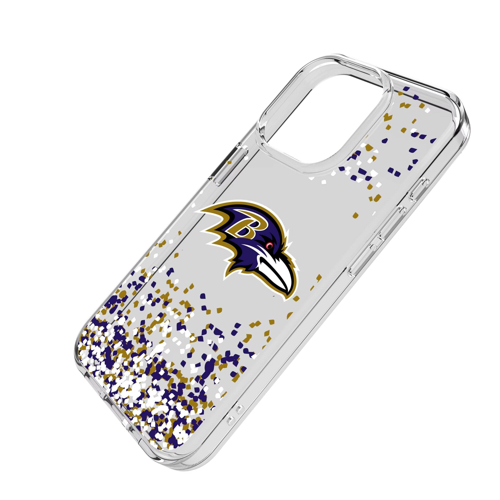 Alt View 1. Keyscaper - Baltimore Ravens iPhone Clear Case with Confetti Design - 15 - Multicolor.
