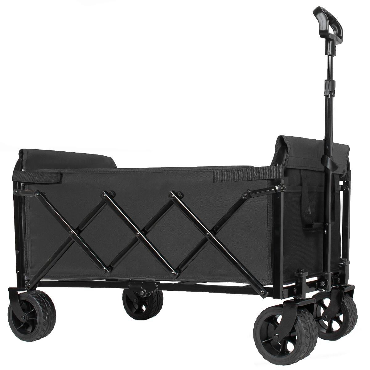 Alt View 2. Loheer - Loheer Foldable Utility Wagon, Expandable Dual-Layer Design, 220 lb Capacity, Wide Wheels for Camping and Gardening.