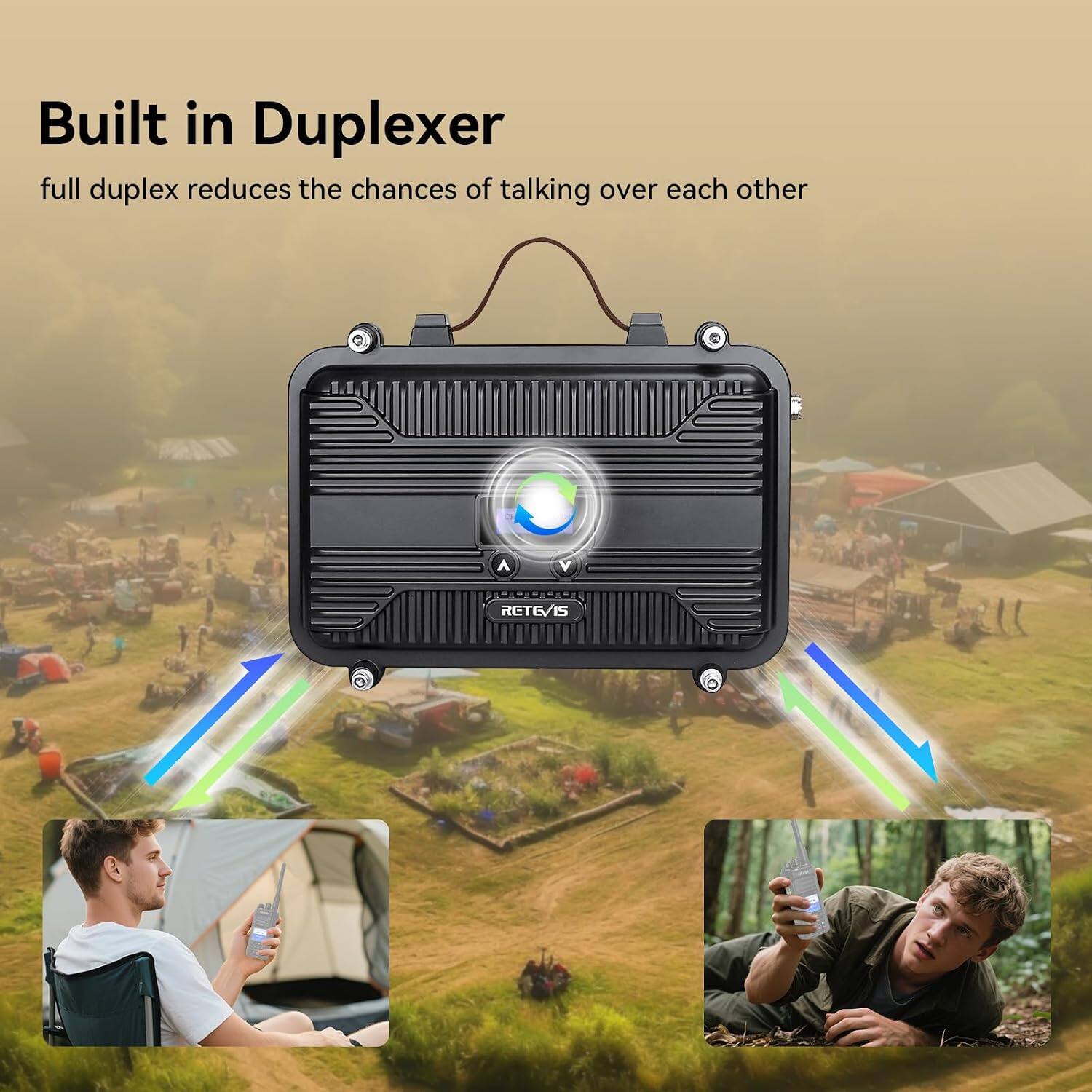 Built in Duplexer  
full duplex reduces the chances of talking over each other