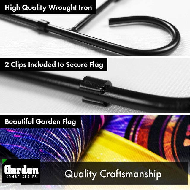 High Quality Wrought Iron

2 Clips Included to Secure Flag

Beautiful Garden Flag

Quality Craftsmanship

Garden COMBO SERIES