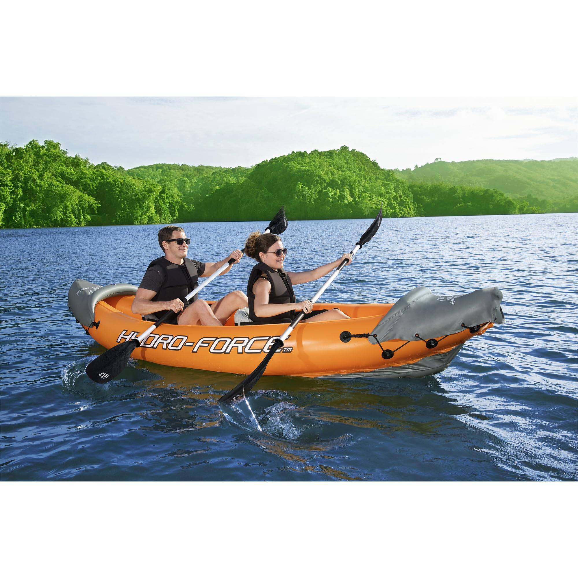 Alt View 3. Bestway - Hydro-Force Rapid X2 Inflatable Kayak Set | Seats 2 Persons 65077E - Orange.