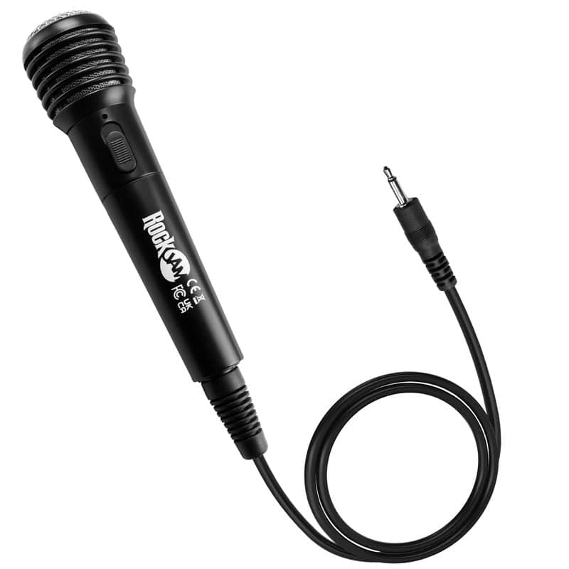Rockjam - Dynamic Wired Microphone with 3.5mm Plug  Handheld Plug-in Microphone for Karaoke & Keyboards