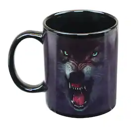 Just Funky - Growling Wolf 11oz Coffee Mug - Black