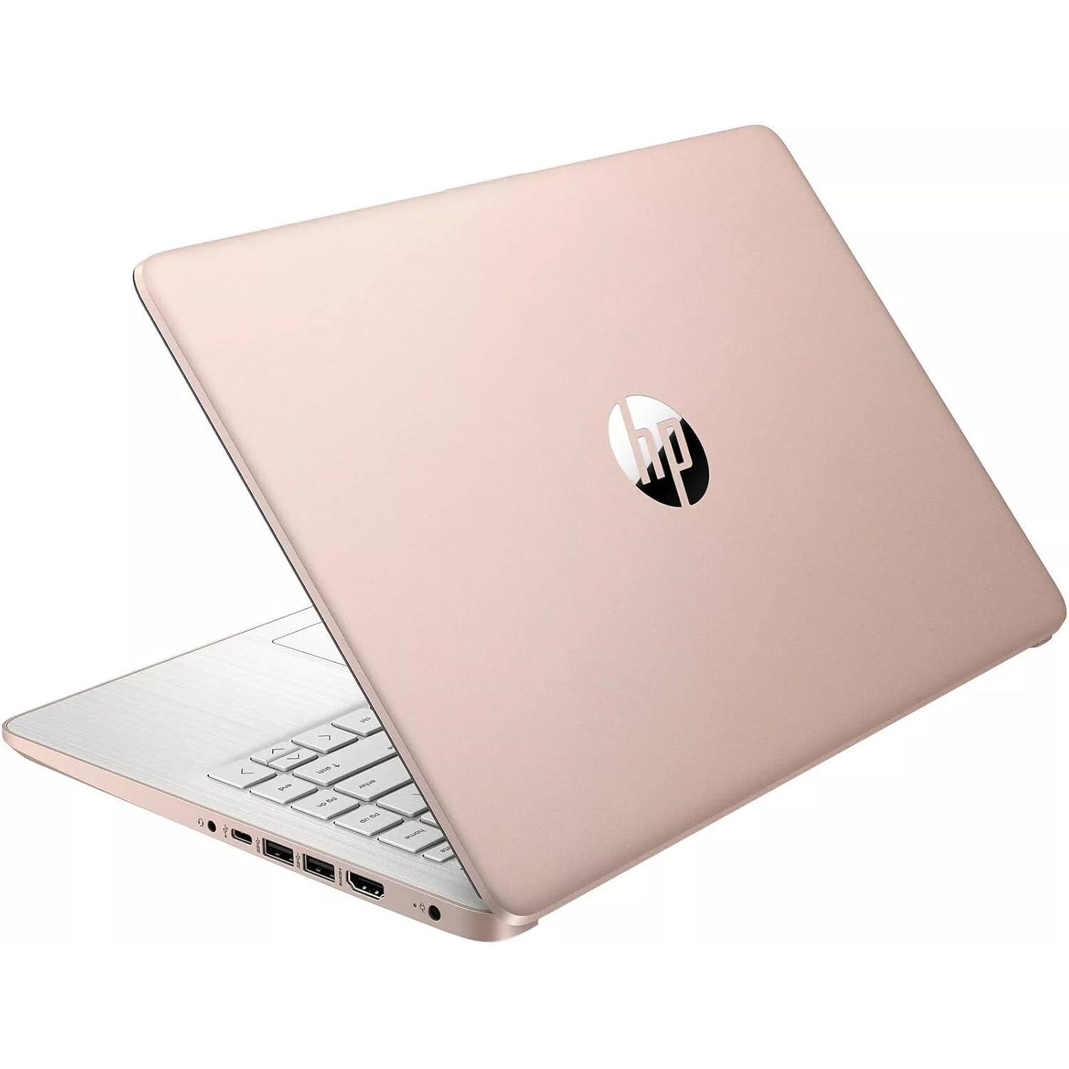 Alt View 2. HP - HP 14" HD Laptop - Intel Celeron N4120 - 8GB RAM 128GB eMMC - Windows 11 Pro w/ 1-Year Microsoft 365 - Rose Gold - Rose Gold.