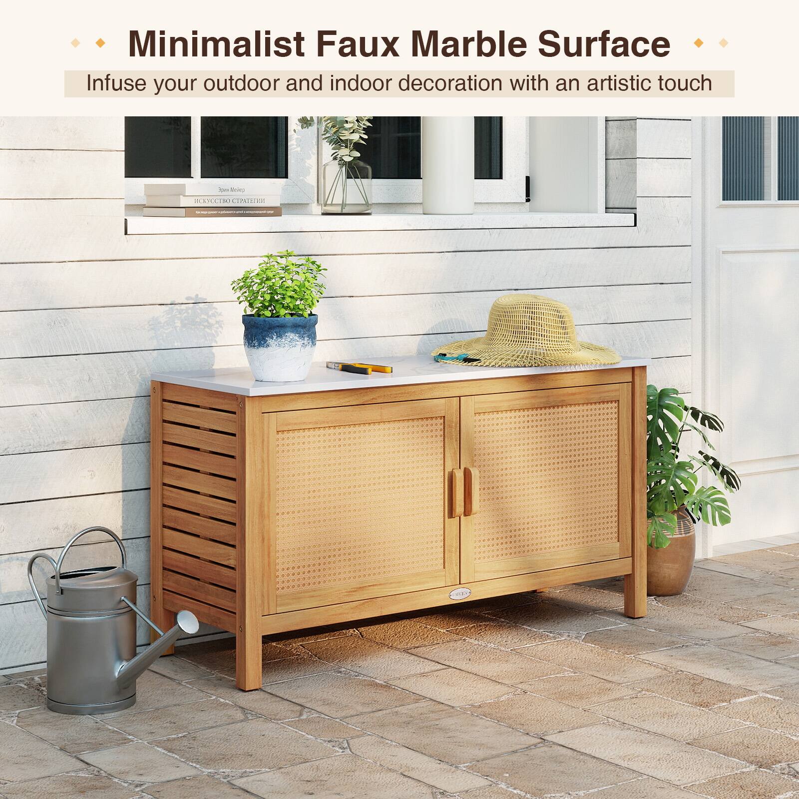 Minimalist Faux Marble Surface  
Infuse your outdoor and indoor decoration with an artistic touch