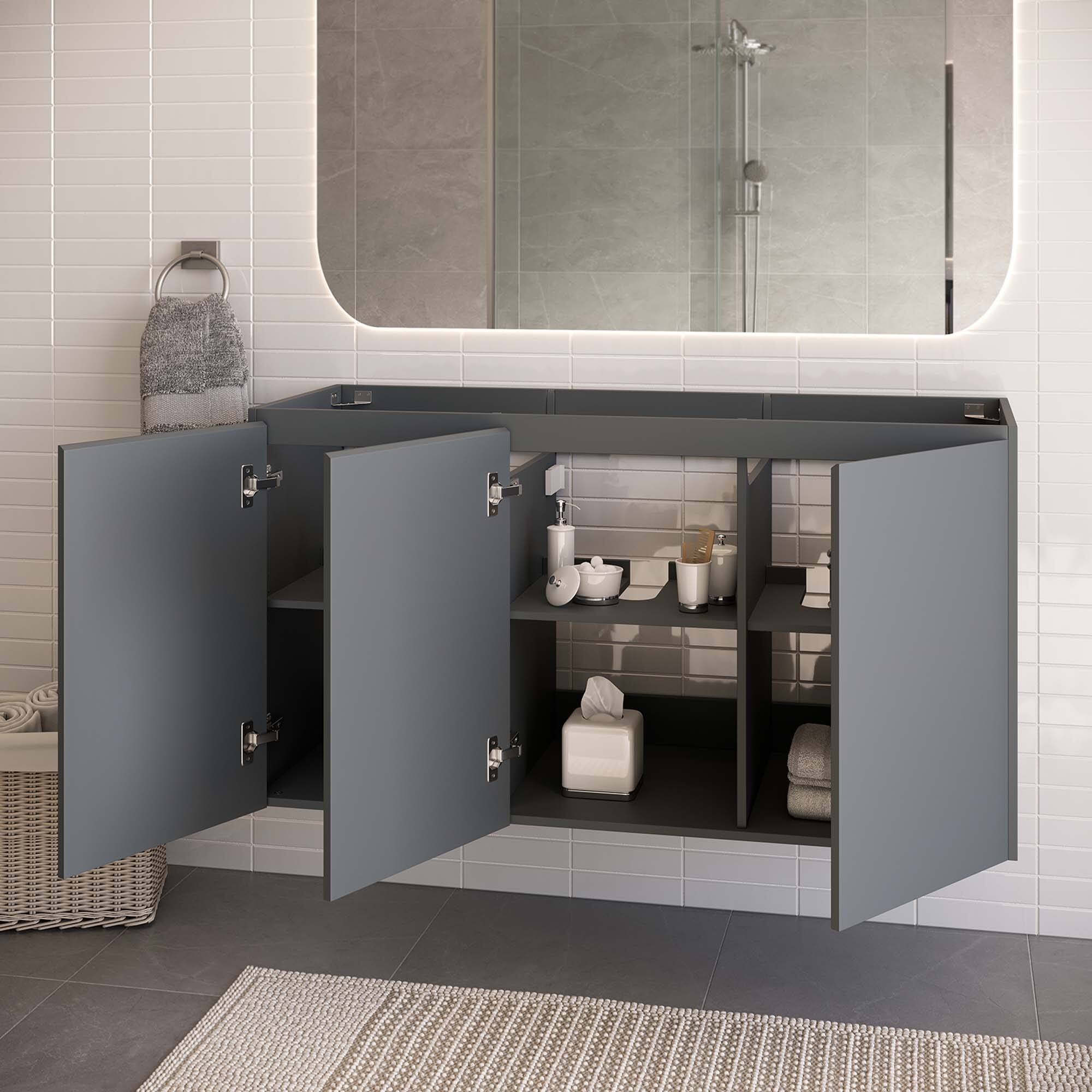 Back. Modway - Bryn Wall-Mount Bathroom Cabinet Basin Not Included - Gray.
