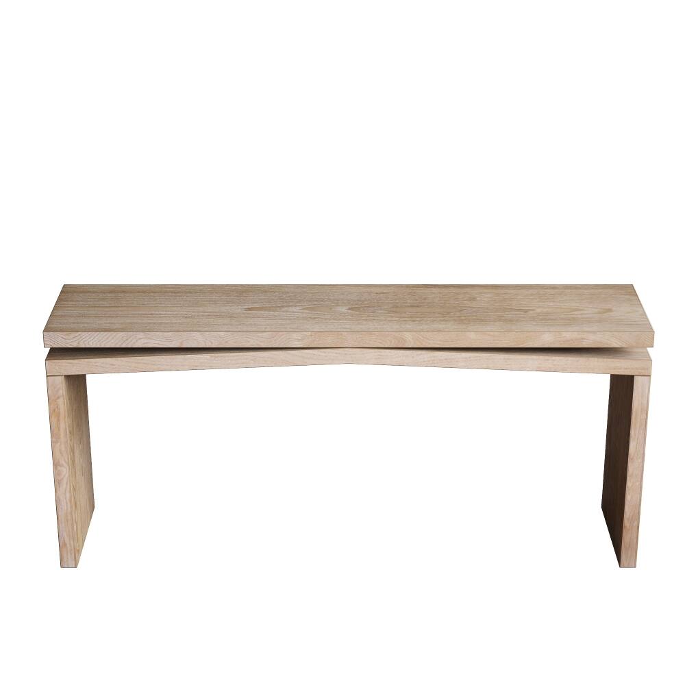 Alt View 7. Loheer - Loheer 65 inch rustic console table, long farmhouse entryway sofa table, antique natural - Antique Natural.