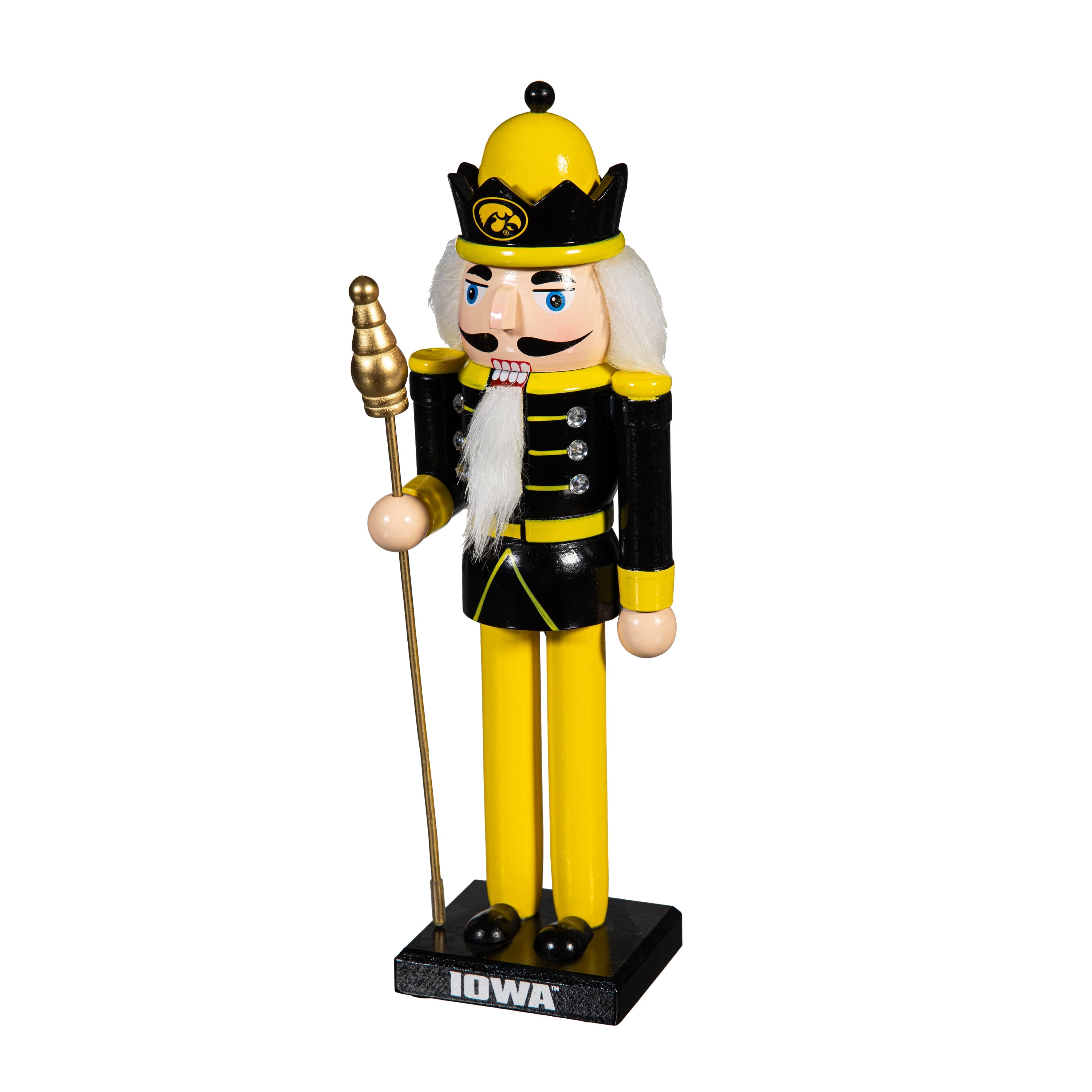 Evergreen Enterprises - Iowa Hawkeyes 12" Wooden Nutcracker Statue - Multicolor
