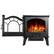 Left. Bestier - Electric Fireplace Stove, Freestanding Fireplace Heater with Realistic Flame, 1000/1500W Fireplace Heater - Black.