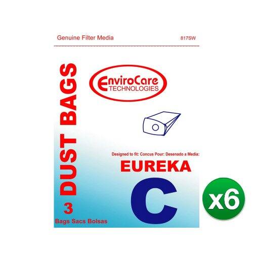 Genuine Filter Media  
8175W  

EnviroCare Technologies Bags  

Designed to fit:  
Concus Pour:  
Desenado a Media:  

DUST  
EUREKA  
3 C  

Bags Sacs Bolsas  

x6