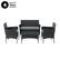 Alt View Zoom 13. Lavish Home - 4PC Rattan Patio Furniture Set - Black.