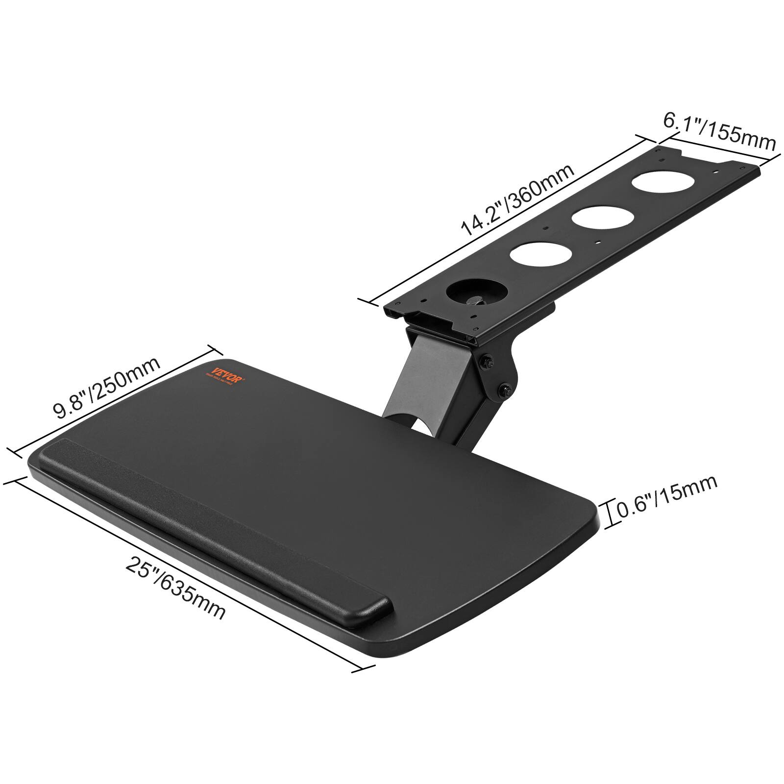 14.2"/360mm  
6.1"/155mm  
9.8"/250mm  
25"/635mm  
10.6"/15mm