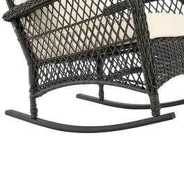 Manhattan Comfort - Fruttuo Traditional Upholstered Rocking Chair - Cream and Black
