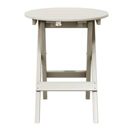 WestinTrends - Malibu HDPE Outdoor 24.5 Inch Round Portable Folding Patio Dining Table - Sand