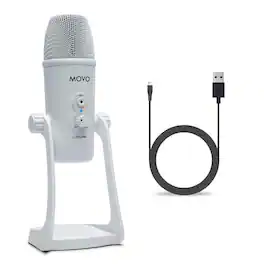 MOVO - UM700W White Desktop USB Microphone for Computer