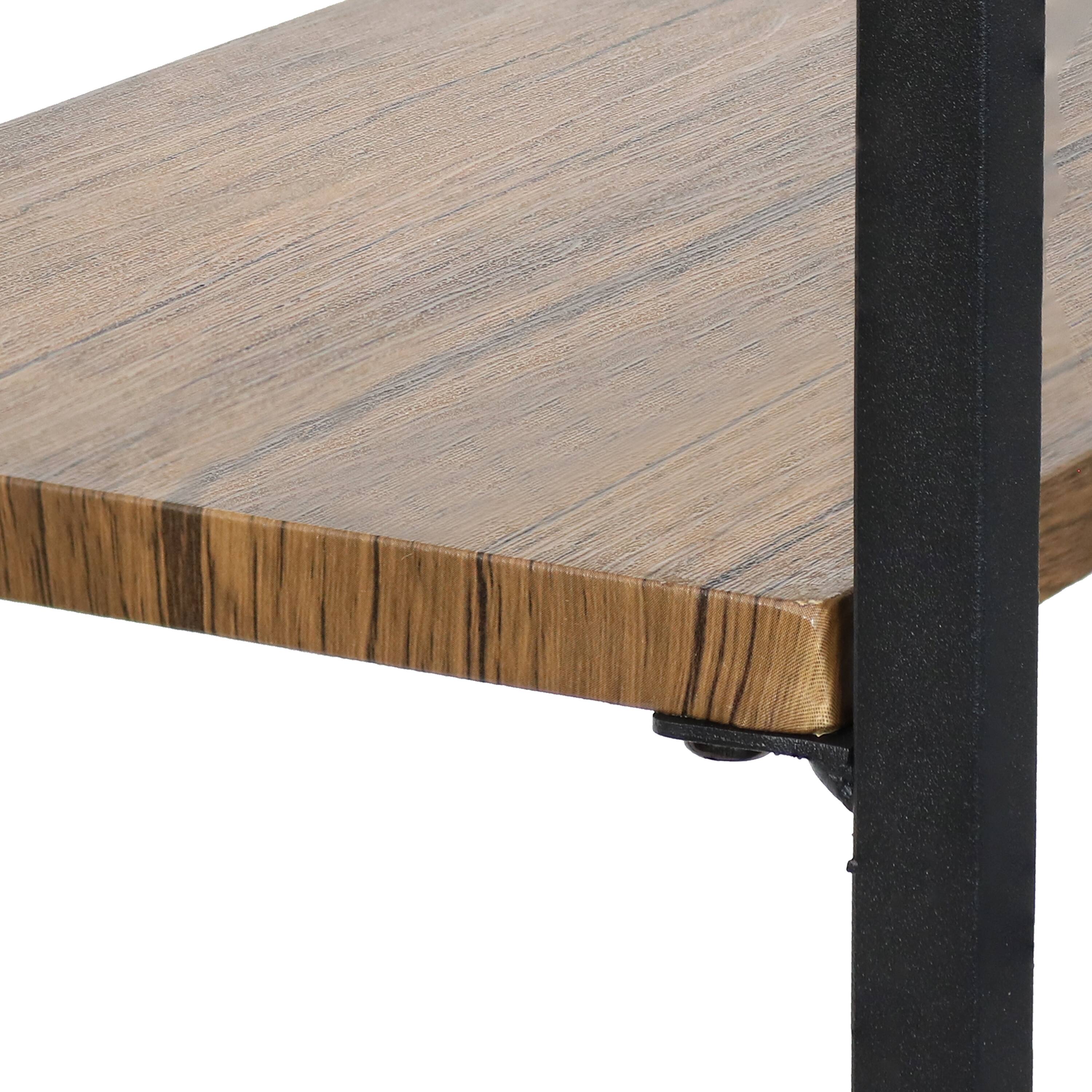 Alt View 5. Sunnydaze - 3-Tier Over-the-Toilet Bathroom Storage Shelf - 71 in - Teak.