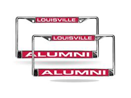 Rico Industries - University of Louisville Cardinals Alumni Chrome Metal Laser Cut License Plate Frame - Set of 2 Frames - Multi