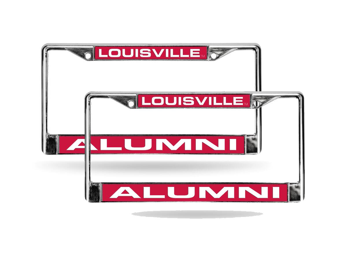 University of Louisville Cardinals Alumni Chrome Metal Laser Cut License Plate Frame - Set of 2 Frames