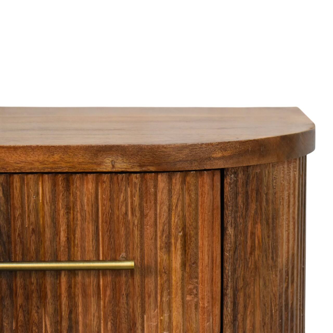 Alt View 5. Artisan Furniture - Artisan Furniture Solid Wood Curved 2 Drawer Bedside Table , Brown - Brown.