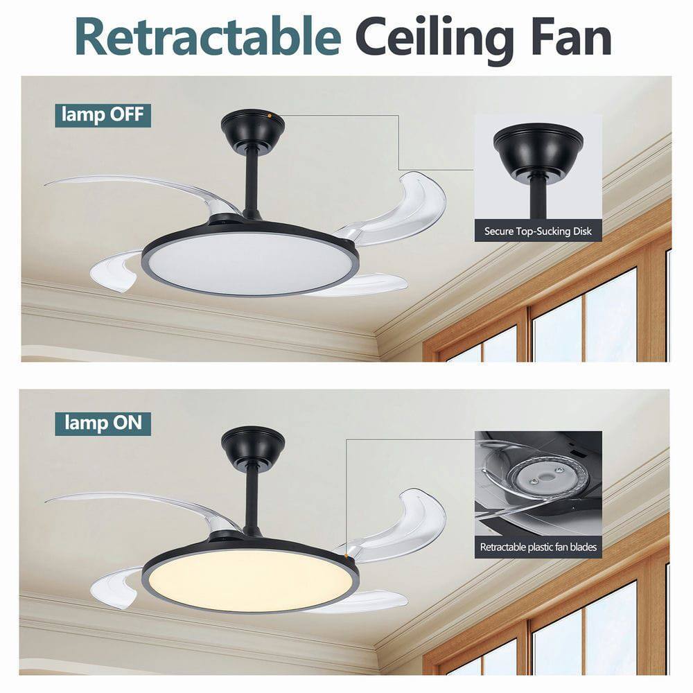 Retractable Ceiling Fan

- Lamp OFF
- Secure Top-Sucking Disk
- Lamp ON
- Retractable plastic fan blades