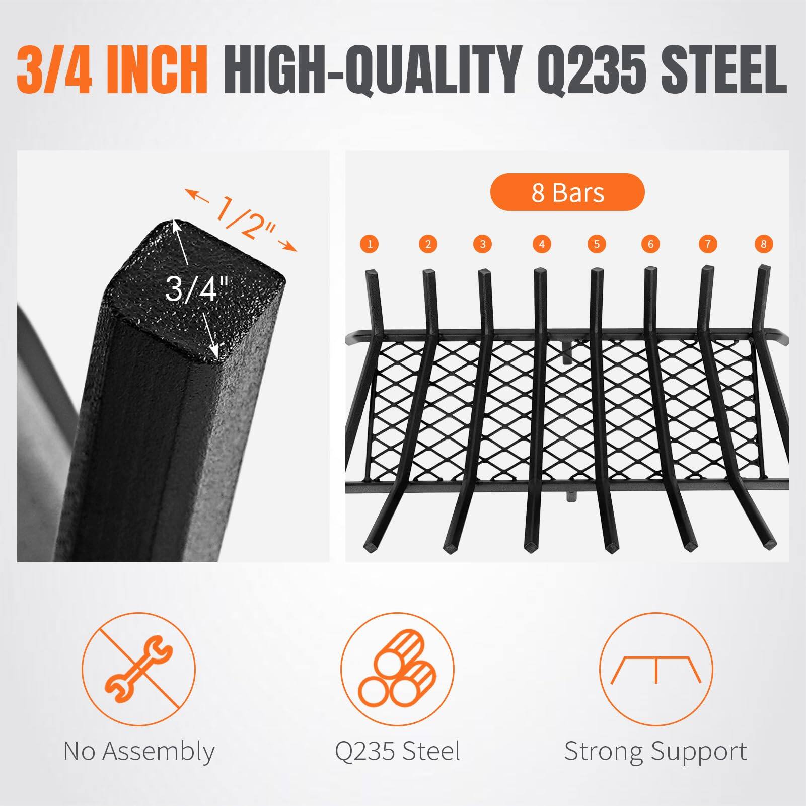 3/4 INCH HIGH-QUALITY Q235 STEEL

- 1/2" x 3/4" Bars
- 8 Bars
- No Assembly
- Q235 Steel
- Strong Support