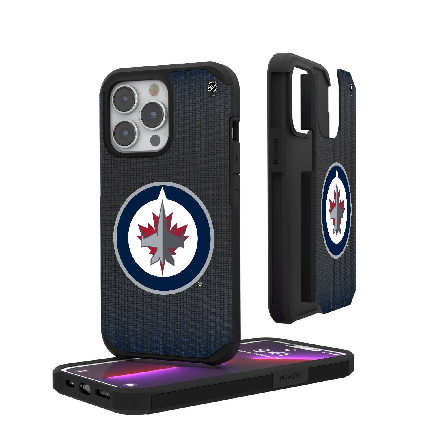 Keyscaper - NHL - Winnipeg Jets Linen Logo iPhone Rugged Case - 14 Pro Max - Black price history on PriceWatchPro