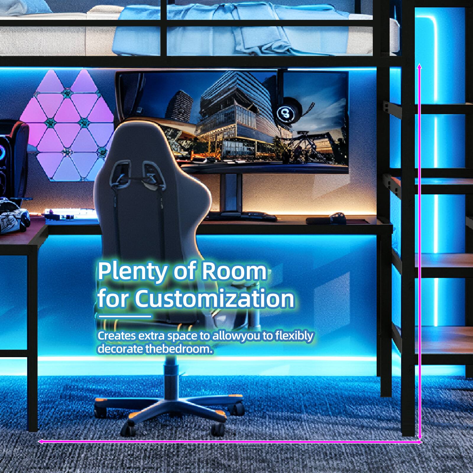 Plenty of Room for Customization  
Creates extra space to allow you to flexibly decorate the bedroom.