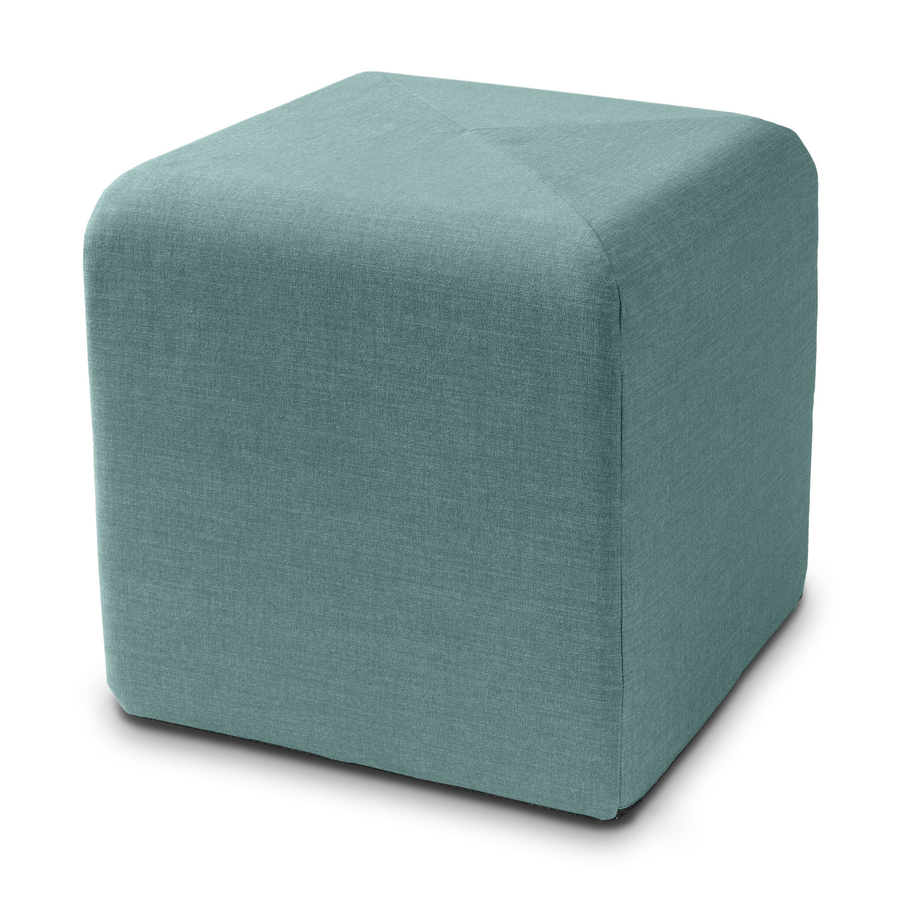 Jaxx - Monroe Square Foam Ottoman with Stain Resistant Performance Fabric, Small (18 x 18) - Lagoon