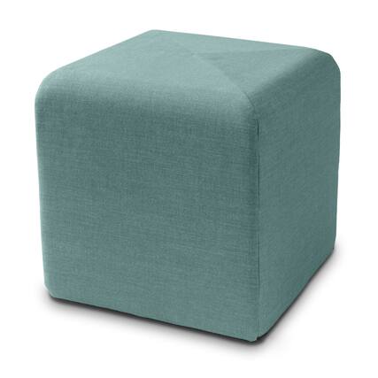 Front. Jaxx - Jaxx Monroe Square Foam Ottoman with Stain Resistant Performance Fabric, Small (18 x 18), Lagoon - Lagoon.