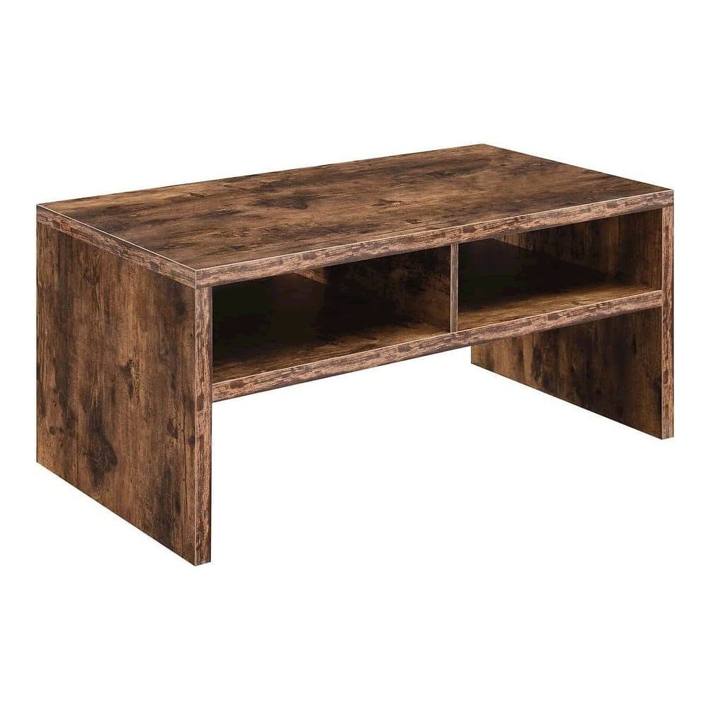 Convenience Concepts - Northfield Admiral Deluxe Coffee Table with Shelves - Barnwood