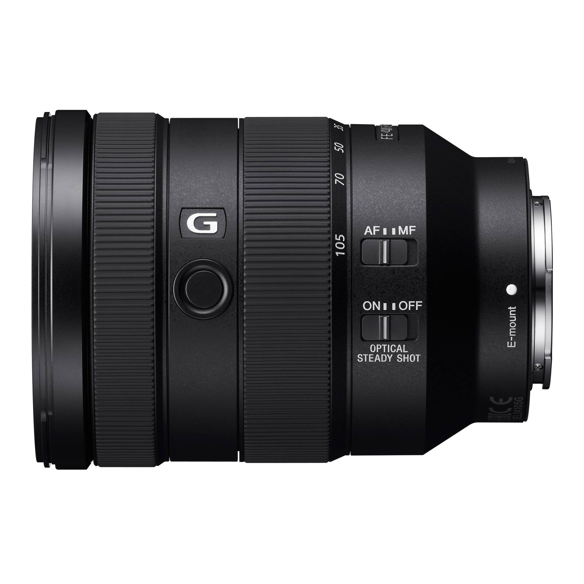 IE 50 FE4 70 G 105 AF I I MF ON I I OFF OPTICAL STEADY SHOT E-mount E IE L24105G

AF I I MF  
ON I I OFF  
OPTICAL STEADY SHOT  
E-mount  
G