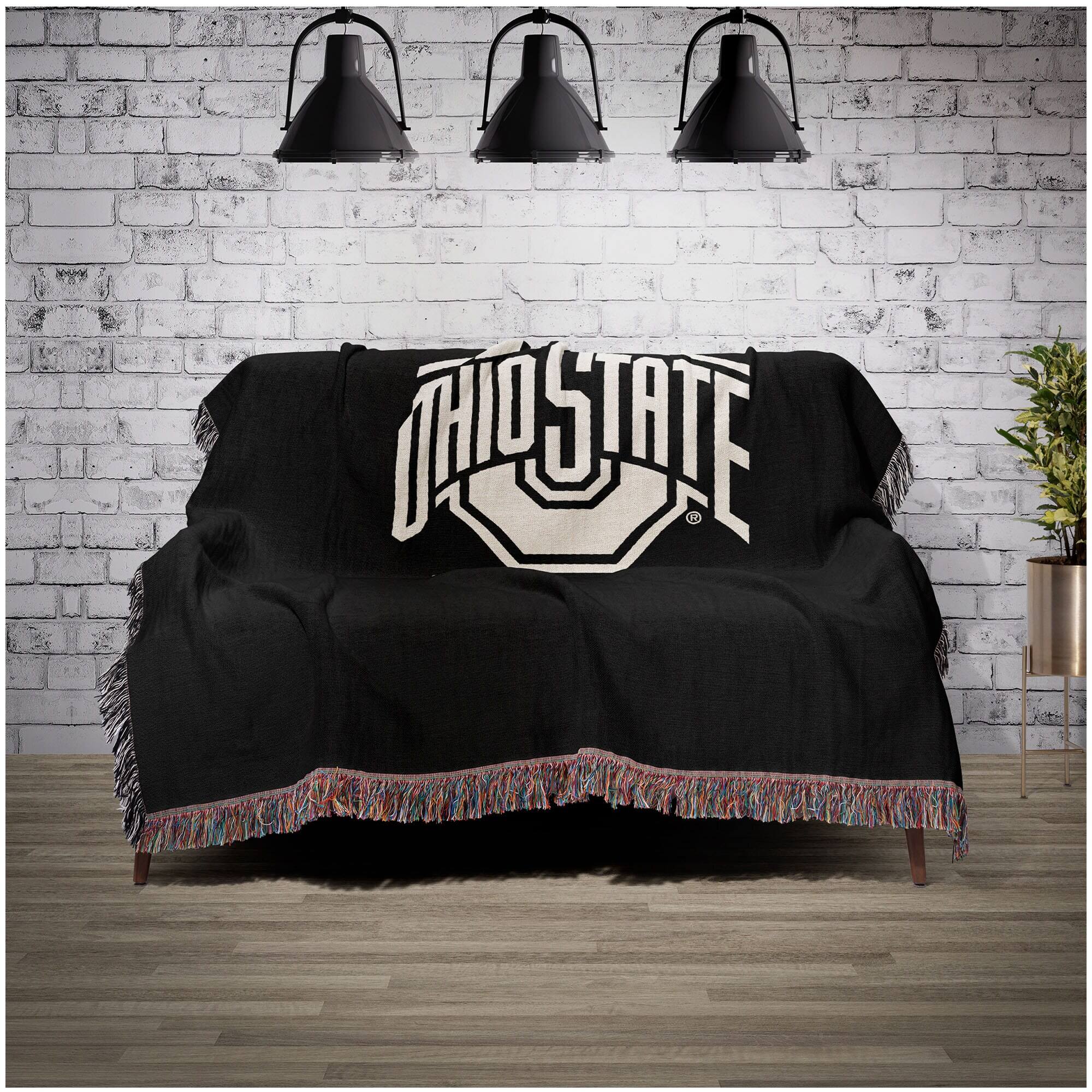 Alt View 1. Chad & Jake - Ohio State Buckeyes Woven Blanket - Black.