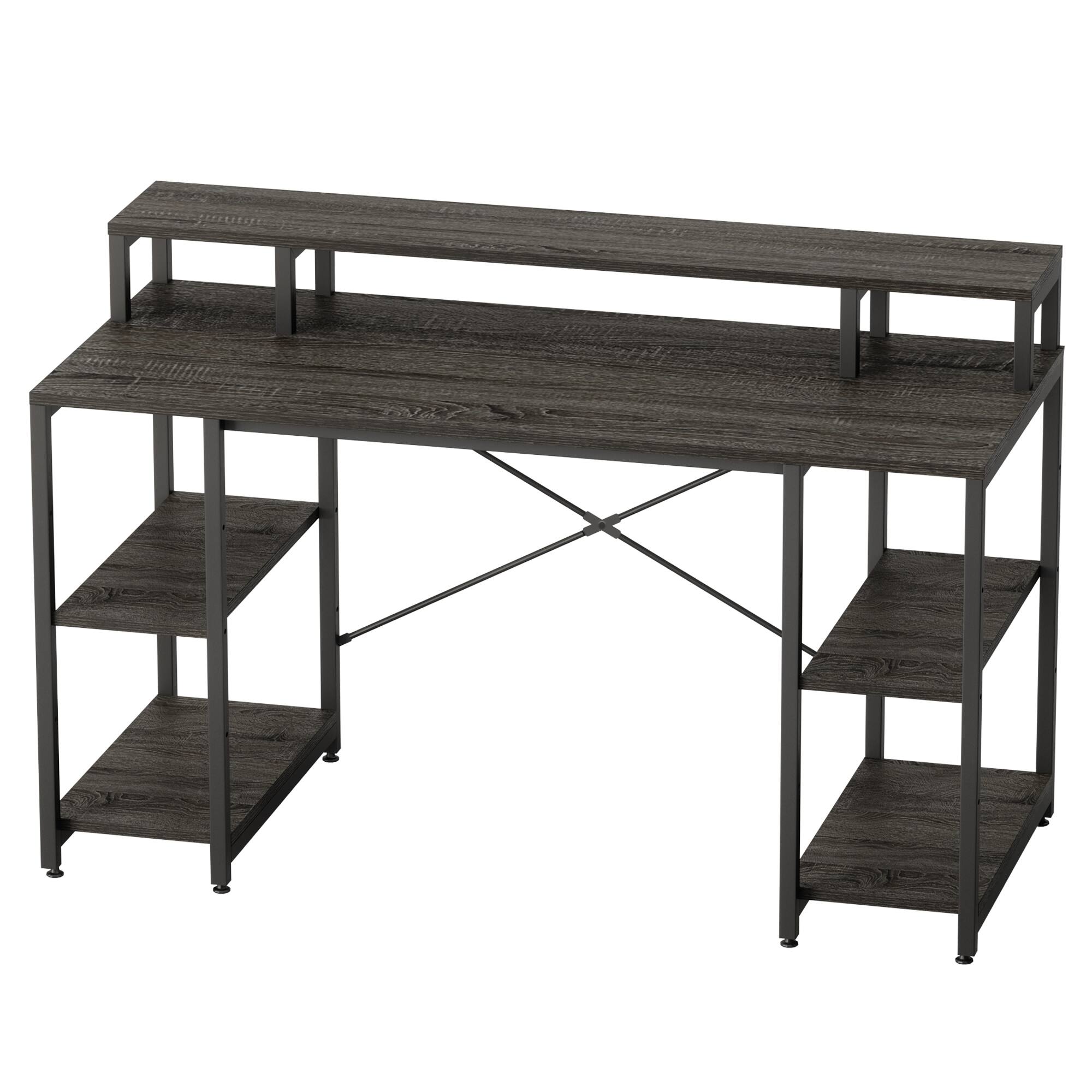 Alt View 12. Bestier - Bestier Gaming Monitor Shelf Desk with Storage -55" wide - Charcoal.