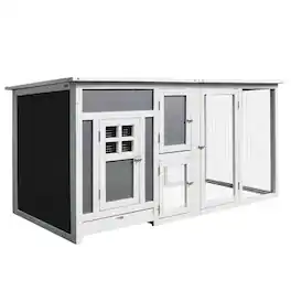 Pawhut - 63" Chicken Coop Wooden Chicken House Rabbit Hutch Poultry Cage Hen Pen Backyard PC Roof with Run
