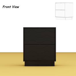 Famapy - 2 - Drawer Nightstand: Modern Storage with Press - to - Open Drawers - Black