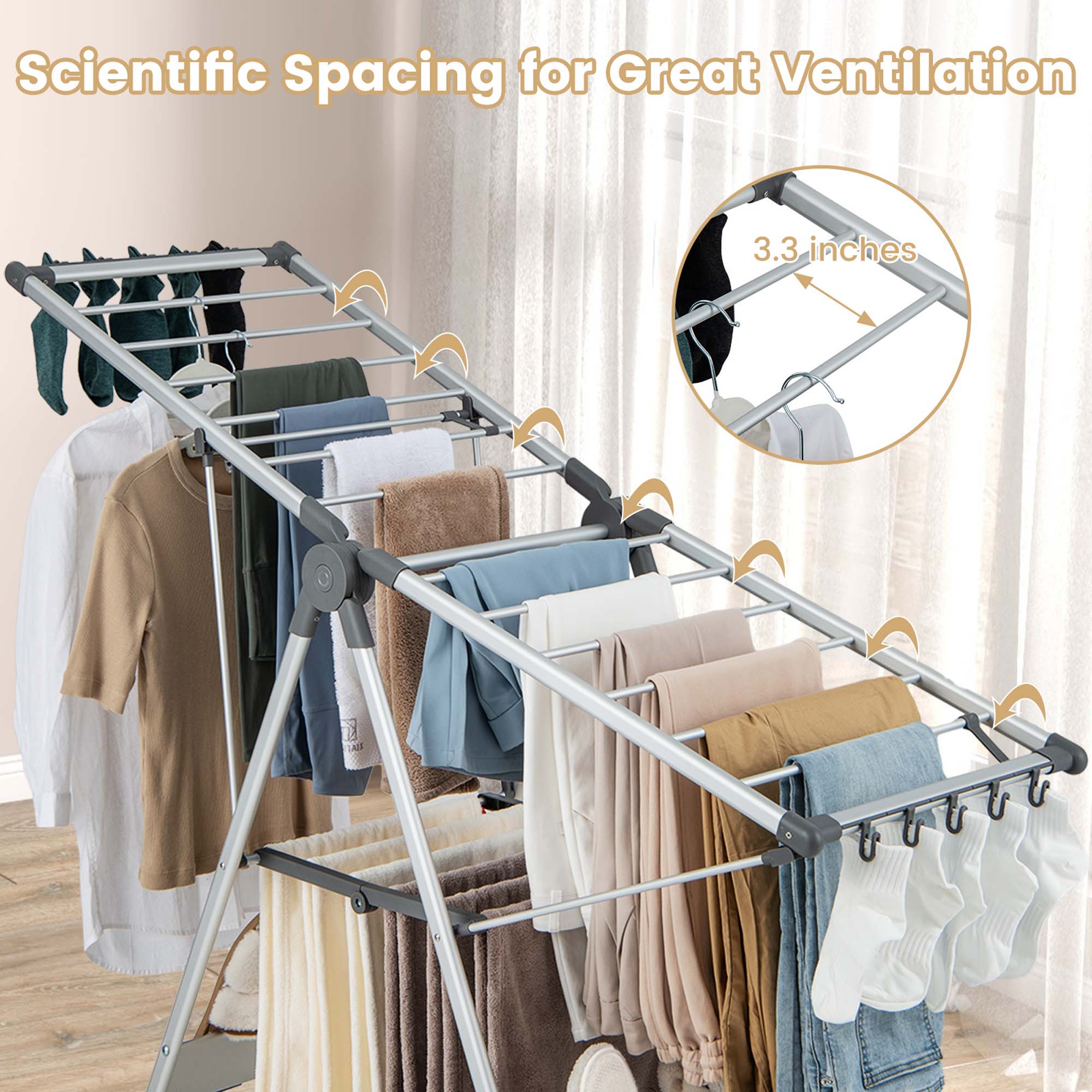 Scientific Spacing for Great Ventilation
3.3 inches