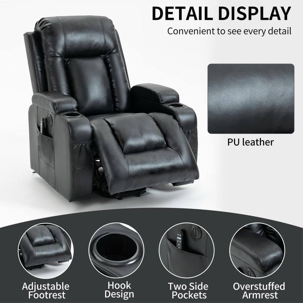 DETAIL DISPLAY  
Convenient to see every detail  

PU leather  

Adjustable Footrest  
Hook Design  
Two Side Pockets  
Overstuffed Armrest