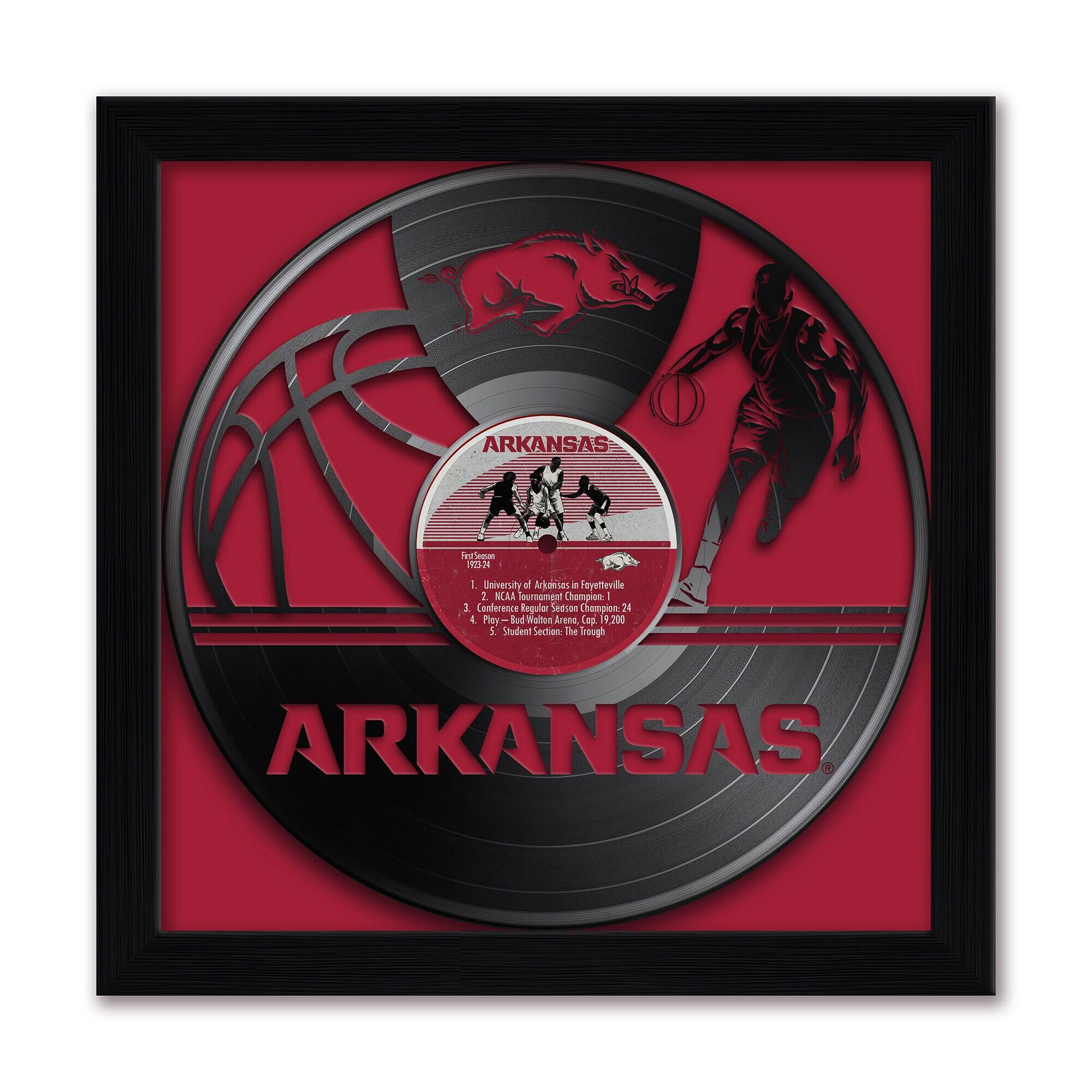 Arkansas Razorbacks Framed 13" x 13" Vinyl Record Art Print
