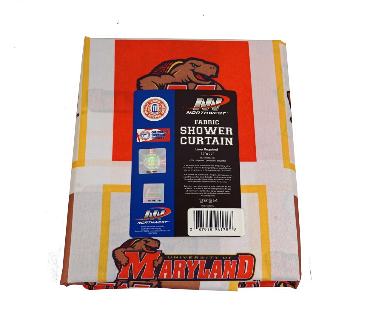 Northwest - University of Maryland Terrapins Fabric Shower Curtain, 72 x 72 inches - Multi