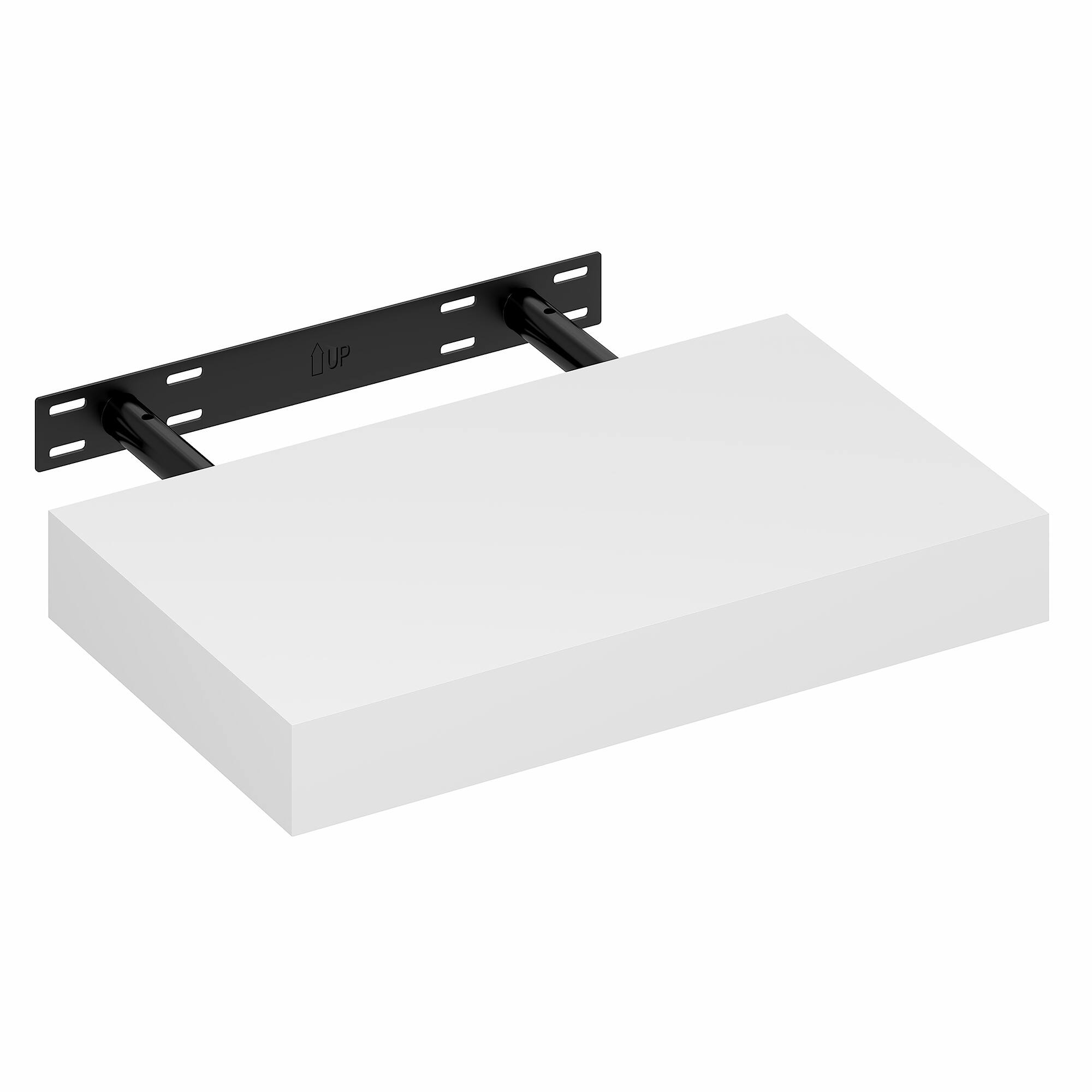 Alt View 3. Furinno - TANNA Floating Shelves for Wall, 9 x 16 Wall Shelf, 2-in Thick Shelf,Wall Mounted Floating Shelf with Invisible Brackets - White.