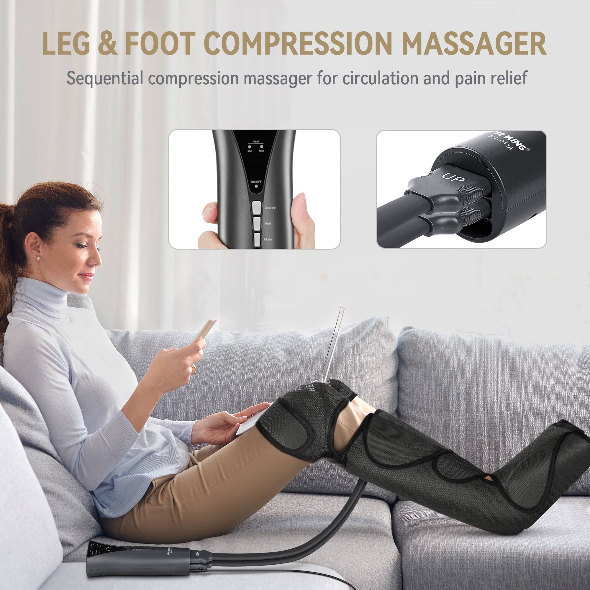 LEG & FOOT COMPRESSION MASSAGER  
Sequential compression massager for circulation and pain relief  

Not 0 0 M La ONEFF 0  
UP  
FT-01 Fit KING 1A  
CHOPP  
Real  
Vitamin  

UP