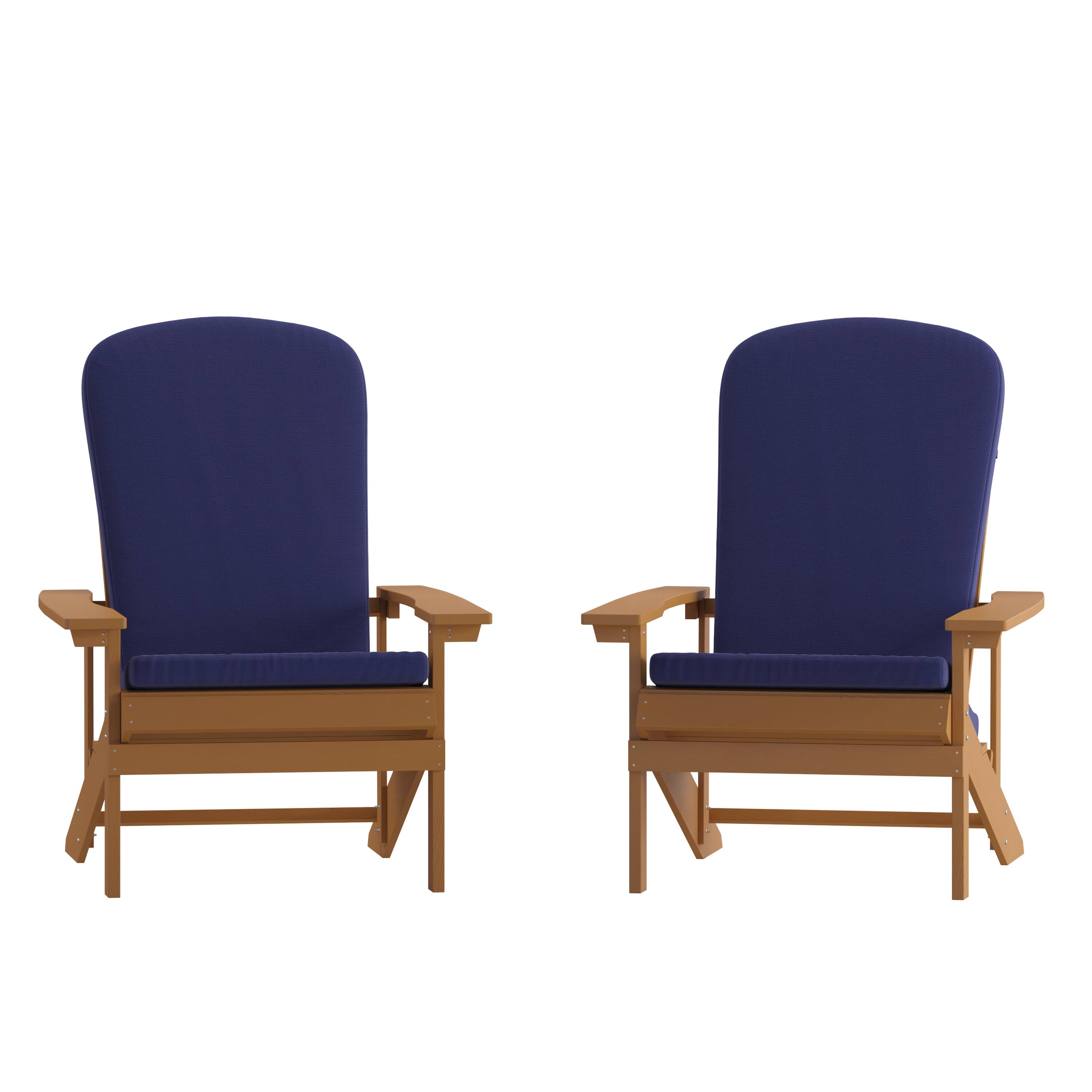 Blue Cushions/Teak Frame
