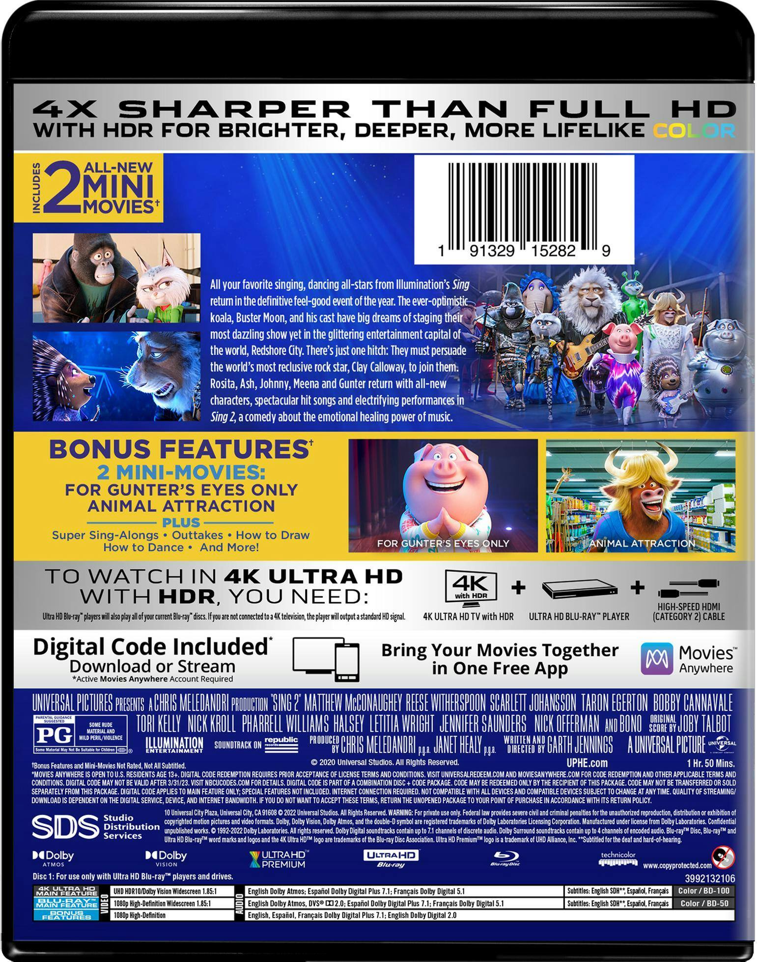 Back. Sing 2   - 4K Blu-Ray.