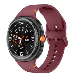 StrapsCo - Active Band Silicone Rubber Watch Strap For Samsung Galaxy Watch 8 (Medium-Long) - Wine