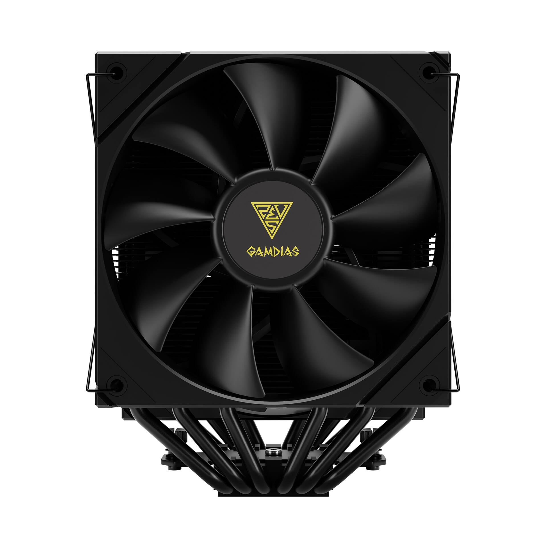 Alt View 1. GAMDIAS - BOREAS P2-62D AMD/Intel CPU Air Cooler, 6 high performance Copper Heat Pipes, Dual fans, CPU Temp. and Fan RPM display - Black.