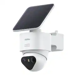 AOSU - TrueColor 4K 8.3-MP SolarCam T2 Ultra Camera, 355° PTZ, Auto Patrol, Triple Detection, 2-Way Talk - White