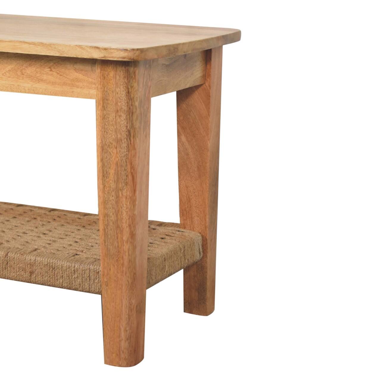 Alt View 2. Artisan Furniture - Artisan Furniture Solid Wood Rope Coffee Table, Beige and Brown - Brown.